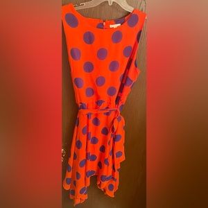 Orange with Blue Dots Sz- Large Dress